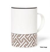 1 x O.W. LONDON Maze Truffle Fine Bone China White Mug - New/Unused - RRP £28 - Ref: 6746401/