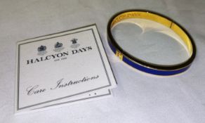 1 x HALCYON DAYS Bangle In Blue Enamel And Gold - New/Boxed - RRP £150 - Ref: 6645878/HOC235/HC5 -
