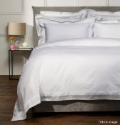 1 x CELSO DE LEMOS 'Hella' Luxury Egyptian Cotton King Duvet Cover (230cm x 220cm) - RRP £899.00