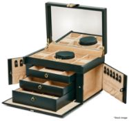 1 x WOLF 'Cassandra' Luxury Leather Jewellery Box in Hunter Green - Original Price £605.00