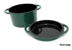 1 x BIG GREEN EGG Enameled Cast Iron Dutch Oven 5.2L - New/Boxed - RRP £180 - Ref: 5666917/HOC171/