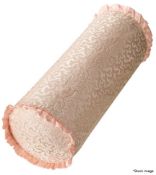 1 x GINGERLILY x Vanessa Konig 'Coral Fern' Luxury Bolster Cushion, in Peach (46cm x 20cm)