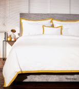 1 x AMALIA Prado Saffron Super King Duvet Cover Set - New - Original RRP £307.00