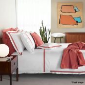 1 x AMALIA Sonia Terracotta Super King Duvet Cover Set - New - Original RRP £358.00
