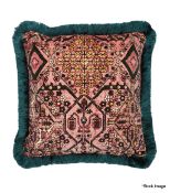 1 x HOUSE OF HACKNEY Mey Meh Medium Fringed Velvet Cushion - Blush - New/Unused - Original RRP £195.