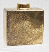 1 x Antique French c1920s Ceramic Vase In Gold, Hand Signed On The Bottom