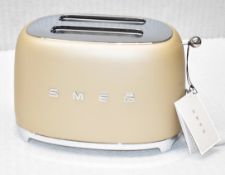1 x SMEG Retro-Style 2-Slice Toaster in Matt Gold - Original Price £189.00
