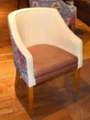 3 x Tub Chairs From Mexican Themed Restaurant - Features Brown & Yellow Faux Leather Upholstery With