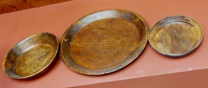 11 x Large Rustic Wooden Dishes - Wall Art From a Mexican Themed Restaurant