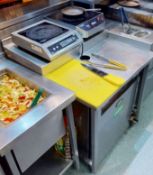 1 x Stainless Steel Prep Station Featuring Two Levels For Small Appliances and Space For Undercouner
