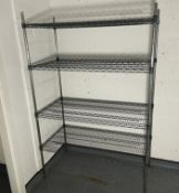 1 x Four Tier Wire Shelf Unit