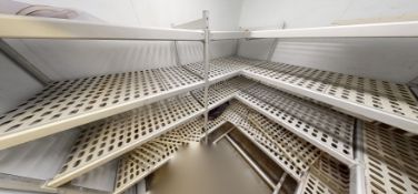 1 x Collection of Cold Room Shelving - Aluminium Shelving With Hygienic Plastic Perforated Shelves -