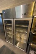 1 x Atosa Showcase Two Door Glass Display Merchandise Refrigerator - Model YCF9402 - Stainless Steel