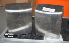 2 x Bathroom Electric Hand Dryers With Stainless Steel Finish - CL011 - Ref: G025 - Location: