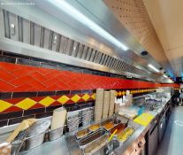 1 x Stainless Steel Overhead Cookline Extraction Canopy - Approx Length: 780cms