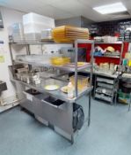 1 x Inlet and Outlet Wash Bench For Passthrough Dishwashers - Features a Large Sink Basin With Mixer