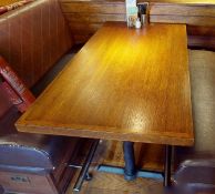 1 x Four Seater Rectangular High Top Restaurant Dining Table With Cast Iron Bases and Wood