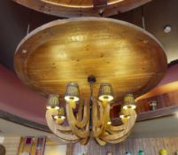 1 x Bespoke Overhead Ceiling Mounted Wooden Panel - Approx Width 200 cms
