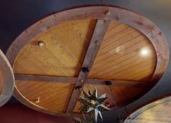 1 x Bespoke Overhead Ceiling Mounted Wooden Panel - Approx Width 260 cms