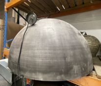 1 x Large Dome Light Pendant With Brushed Metal Finish - 96cm Diameter