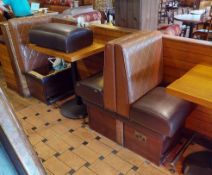 1 x Collection of Restaurant High Single Seat Seating Benches With Footrests - Includes 2 x End