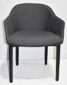 1 x VITRA 'Softshell' Fabric Upholstered Designer Plastic Armchair, in Anthracite Grey - RRP £885.00