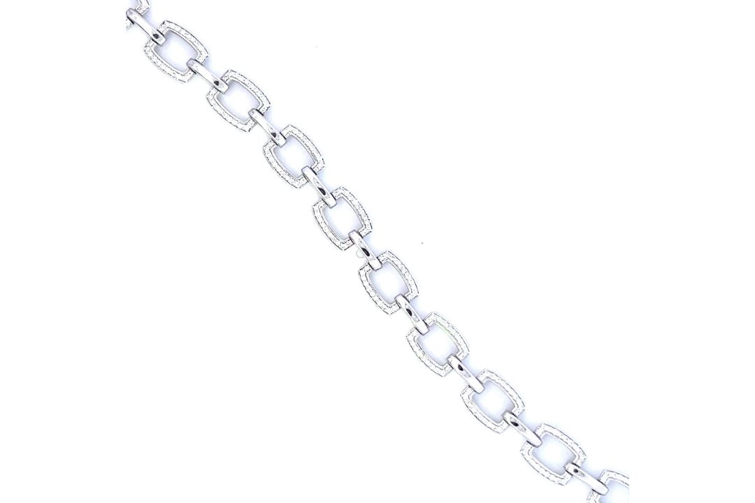 RRP-£6500.00 18K WHITE GOLD LADIES DIAMOND BRACELET, SET WITH ONE HUNDRED AND EIGHTY SIX ROUND BRILL - Image 3 of 4