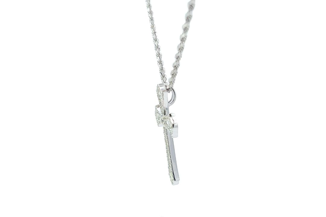 RRP-£6800.00 18K WHITE GOLD PENDENT SET WITH ONE HUNDRED AND NINETEEN ROUND BRILLIANT & BAGUETTE CUT - Image 3 of 4