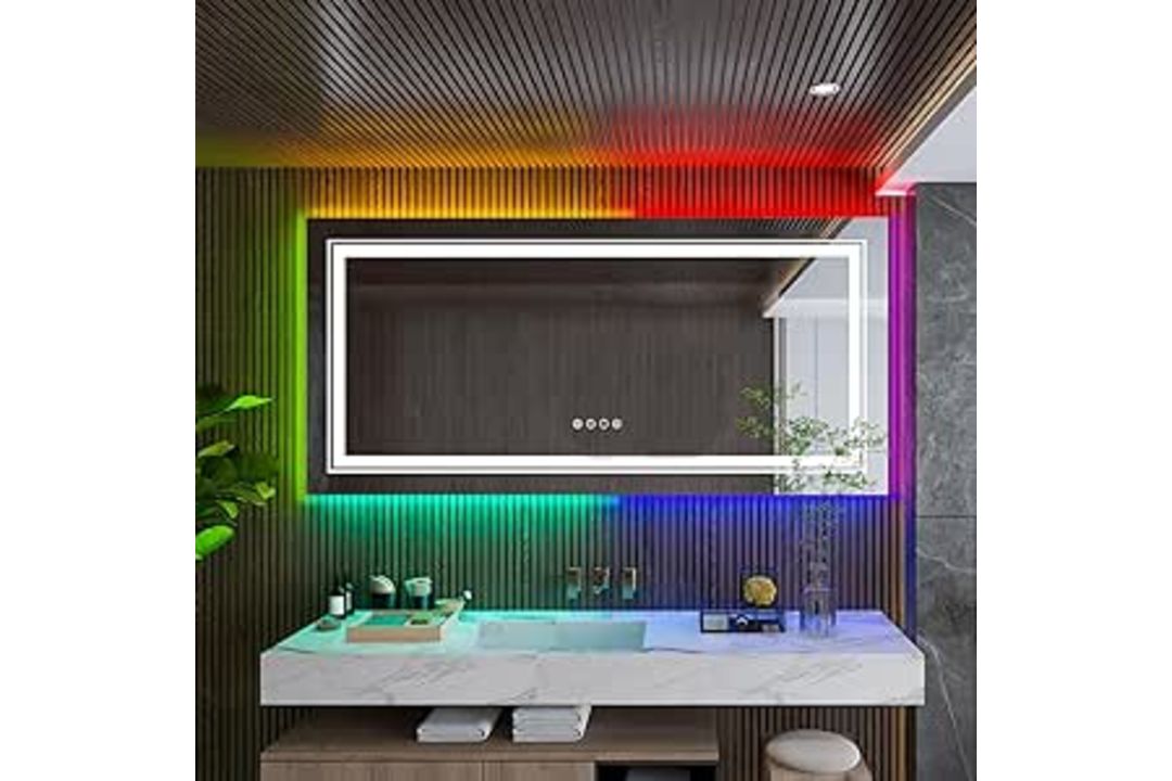RRP £256.82 LUVODI Illuminated LED Bathroom Mirror: 1200x600mm - Image 1 of 2