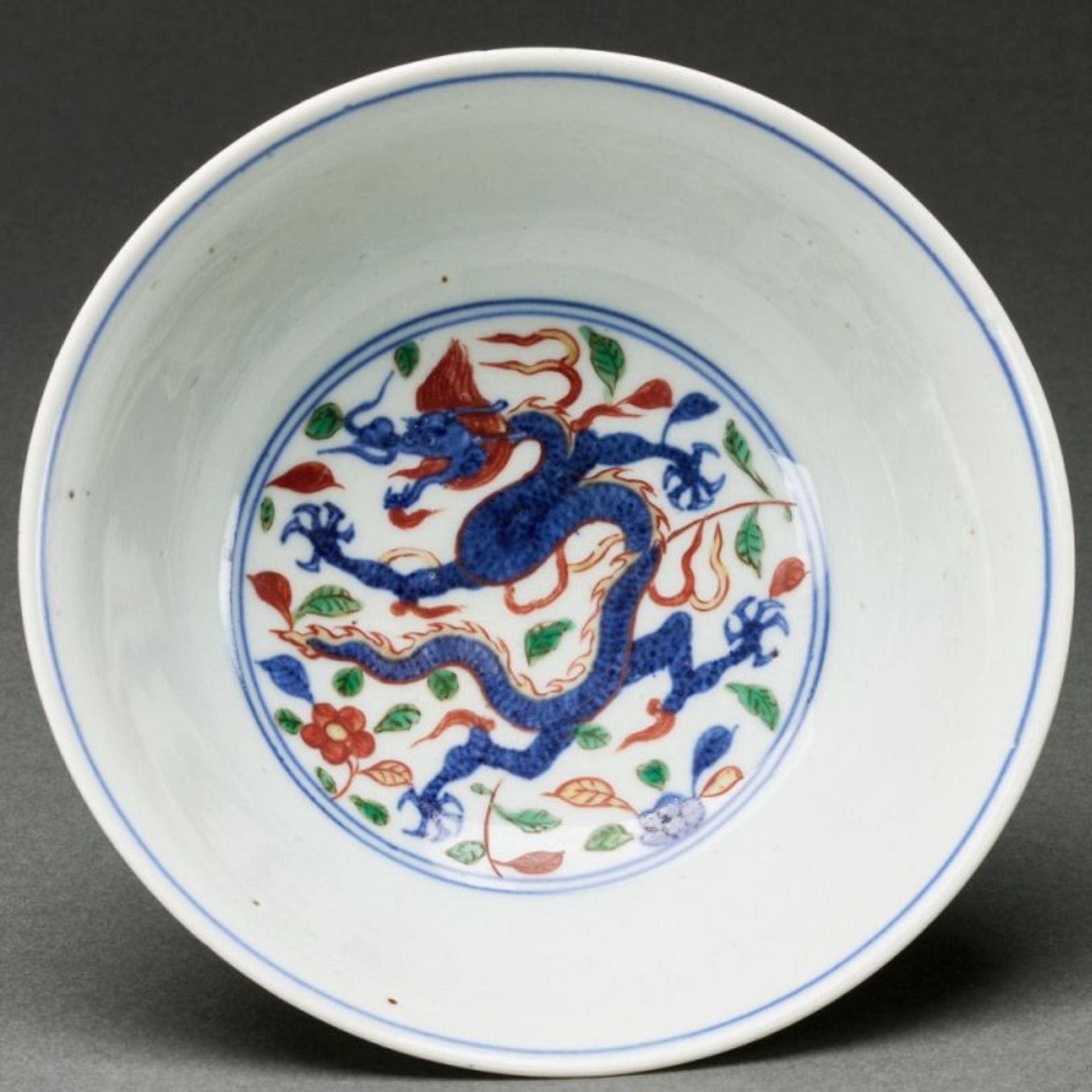 Wucai Schale mit Drachendekor, China - Bild 3 aus 4
