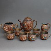 9-teiliges Cloisonné Teeservice, Japan, um 1900