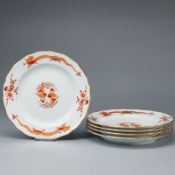 5 Speiseteller - Reicher Drache / Hofdrache. Meissen 1991.