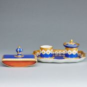 3tlg. Schreibset. Porzellanmanufaktur Fürstenberg nach 1956.