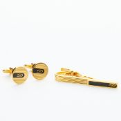 S. T. Dupont-Krawattennadel und -Paar Manschettenknöpfe