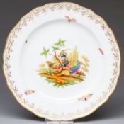 Speiseteller - Paradiesvögel mit Insekten. Meissen 1850-1924.