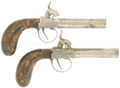 Reisepistolenpaar, Perkussion, belgisch, Kal. 12mm