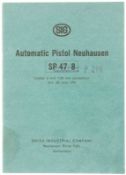 Bedienungsanleitung, Automatic Pistol SIG SP47/8 und P210, in englischer Sprache