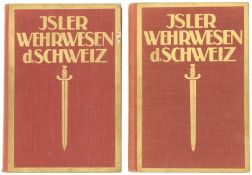 Konvolut von zwei Büchern, Das Wehrwesen der Schweiz