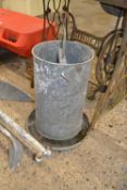 Galvanised turkey feeder, height approx 55cm