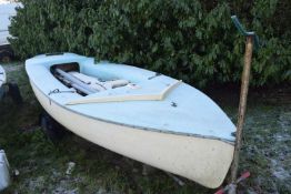 sail boat on launch trailer