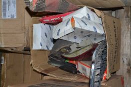 Mixed box of various car spares to include Audi grill, Powertrain parts, Ford Genuine air filters