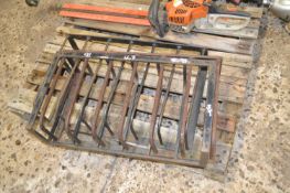 Three iron hay feeders, width approx 65cm