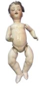 Mengersgereuth Porzellanfabrik bisque head doll. Blue eyes and brown hair. Marked to back of neck PS