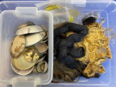 Mixed lot of various doll makers wig caps and hairpieces.