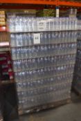 Pallet of bottled water, approx 2300 x 500 mm bottles with an expiry date of 26.10.23