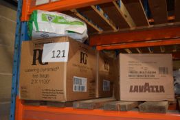 Mixed lot containing two boxes of PG Tips Catering Pyramid Teabags, approx 2000 bags per box