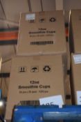 Two boxes of 12oz Smoothy cups, approx 1000 pieces per box