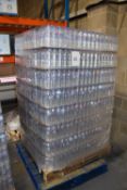 Pallet of bottled water, approx 2300 x 500 mm bottles with an expiry date of 26.10.23