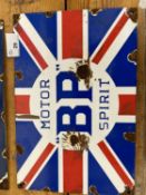 BP Motor Spirit enamel sign, width 30cm, height 20cm