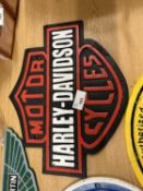 Harley Davison cast advertising sign width approx 33cm